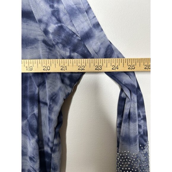 INC International Concepts Womens Top Blue Studded 3/4 Sleeve Blouse Size 2XL - Picture 8 of 9